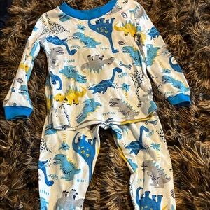 Kidgets Dinosaur Pajama Set - Blue, Yellow, and Cream